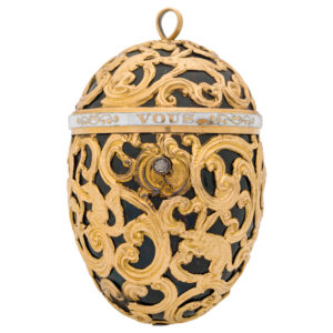 Swiss gold, bloodstone and enamel egg form verge Circa 1790