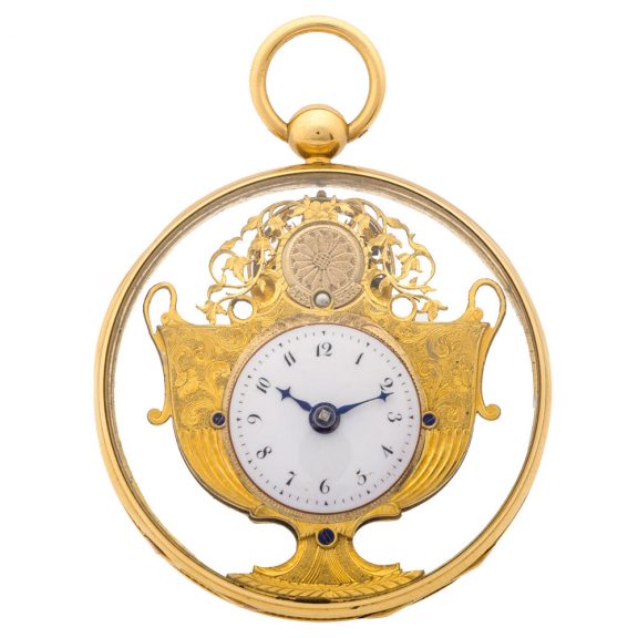 Swiss 18 carat gold key wind verge pocket watch Circa 1810