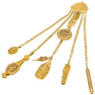 Fine and rare French 18 carat varicoloured gold pendant watch Circa 1880