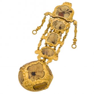 English gold and agate watch with matching chatelaine Circa 1775