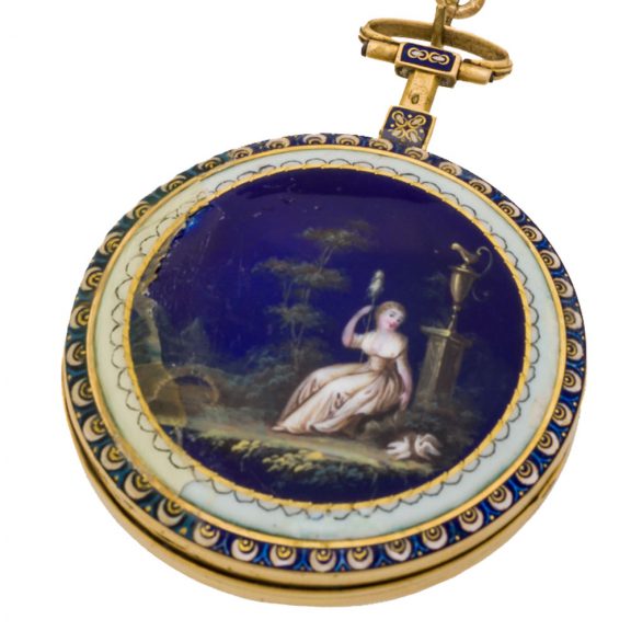 Swiss gold and enamel chatelaine pocket watch Circa 1790 Swiss gold and enamel chatelaine pocket watch Circa 1790