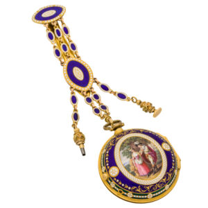 English gold and enamel châtelaine pocket watch Circa 1780