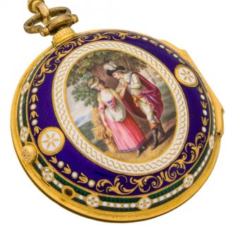 English gold and enamel châtelaine pocket watch Circa 1780