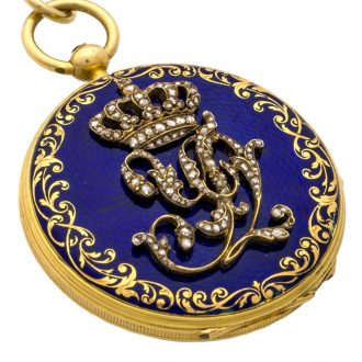 Extremely fine Swiss gold royal presentation pendant watch Circa 1860 Extremely fine Swiss gold royal presentation pendant watch Circa 1860
