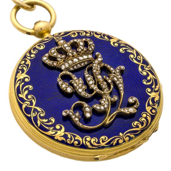 Extremely fine Swiss gold royal presentation pendant watch Circa 1860 Extremely fine Swiss gold royal presentation pendant watch Circa 1860