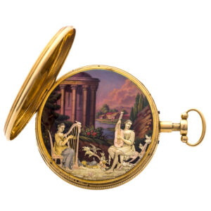 Swiss 18K gold musical automaton pocket watch Circa 1815