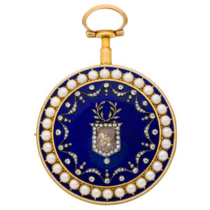 English gold, enamel, pearl and diamond set pocket watch Circa 1800