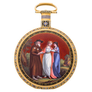 English gold and enamel duplex pocket watch Circa 1820