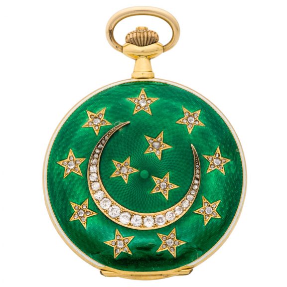 Swiss gold, enamel and diamond set pocket watch Circa 1920