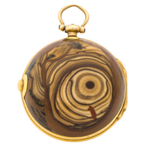 English 18 carat gold and agate keyless pocket watch Circa 1790