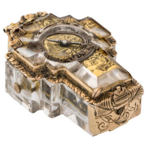 German gilt brass mounted rock crystal watch Circa 1620
