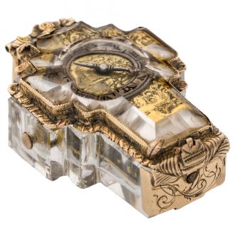 German gilt brass mounted rock crystal watch Circa 1620