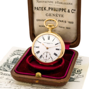 Swiss yellow gold open faced keyless dress watch Circa 1900