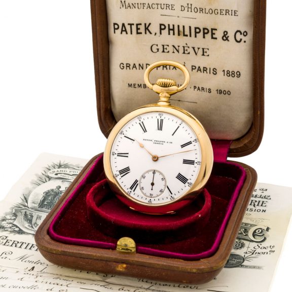 Swiss yellow gold open faced keyless dress watch Circa 1900