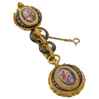 Swiss gold pendant watch with detachable brooch Circa 1890