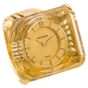 Swiss 18K yellow gold and citrine glass lady's ring watch Circa 1950