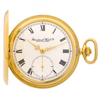 Swiss 18K yellow gold hunting cased pocket watch Circa 1980