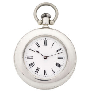 Swiss sterling silver open faced keyless pocket watch Circa 1876
