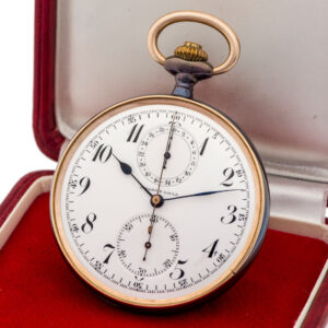 Swiss gunmetal lever chronograph with register Circa 1935
