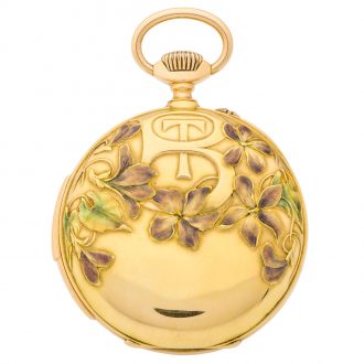 French gold Art Nouveau keyless pocket watch Circa 1910 French gold Art Nouveau keyless pocket watch Circa 1910