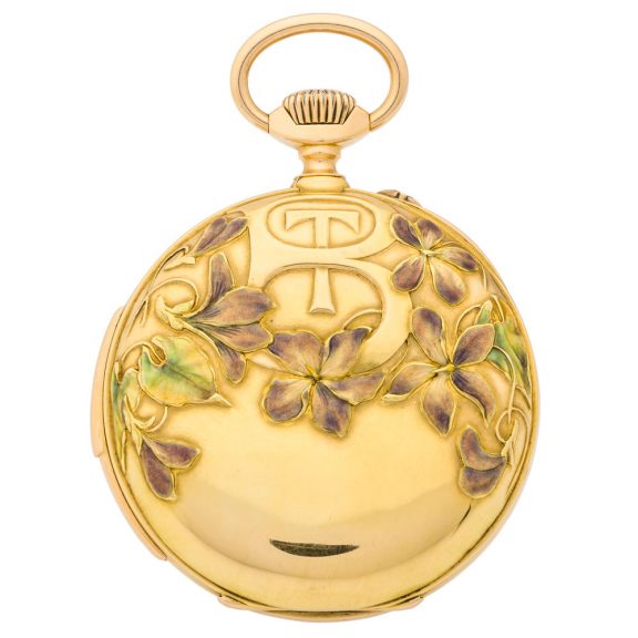 French gold Art Nouveau keyless pocket watch Circa 1910 French gold Art Nouveau keyless pocket watch Circa 1910