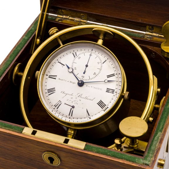 French brass 42 hour going marine deck chronometer Circa 1860