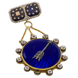 French gold, enamel, diamond set à tact brooch watch Circa 1800