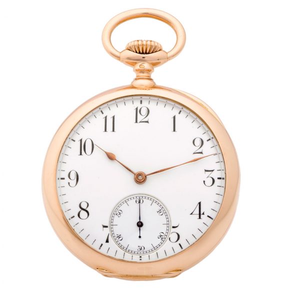 Swiss rose gold keyless watch with extra quality movement Circa 1900