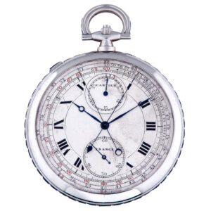 French platinum and sapphire split second chronograph Circa 1925