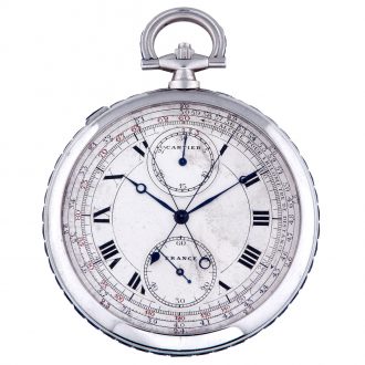French platinum and sapphire split second chronograph Circa 1925