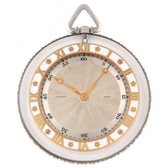 French rock crystal open faced keyless dress watch Circa 1925