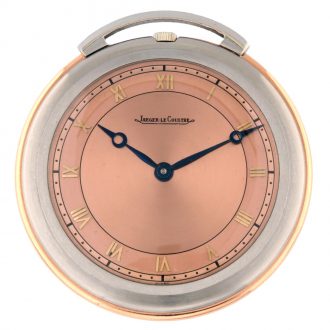 Swiss 18K pink gold and platinum Art Deco pocket watch Circa 1930