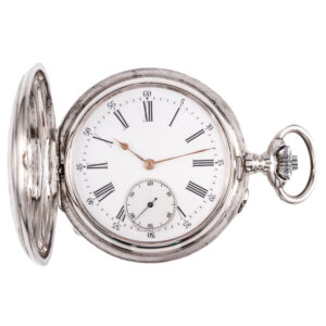 Russian silver hunting cased keyless pocket watch Circa 1900