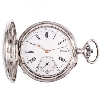 Russian silver hunting cased keyless pocket watch Circa 1900