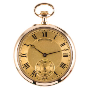 French yellow gold open faced lever pocket watch Circa 1910