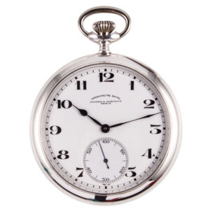 Swiss silver open faced keyless lever pocket watch Circa 1940