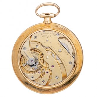 French 18K gold knife edged keyless pocket watch Circa 1920