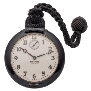 Rare Swiss silver and black lacquered silver dress watch Circa 1930