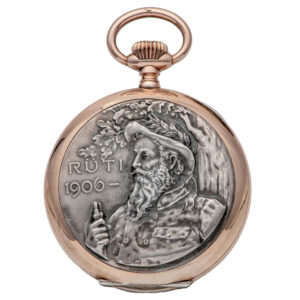 Swiss silver and gilded silver chased portrait watch Circa 1906