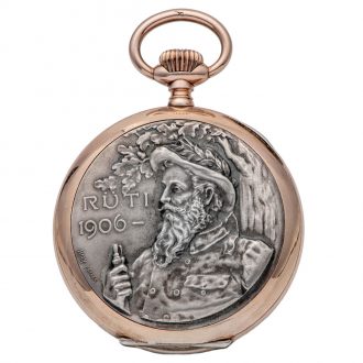 Swiss silver and gilded silver chased portrait watch Circa 1906