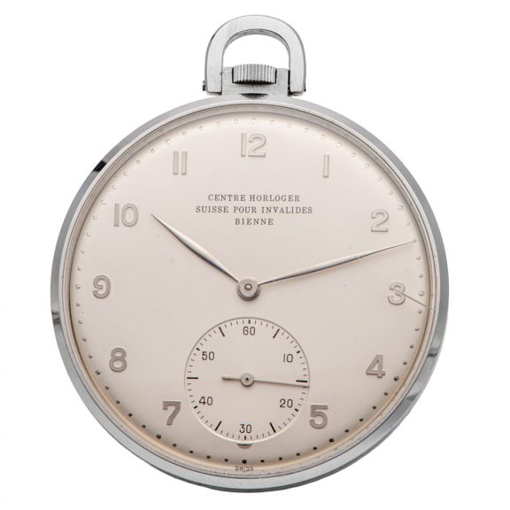 Swiss stainless steel horological school pocket watch Circa 1968