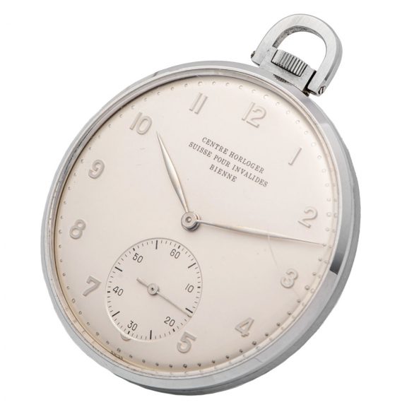 Swiss stainless steel horological school pocket watch Circa 1968 Swiss stainless steel horological school pocket watch Circa 1968