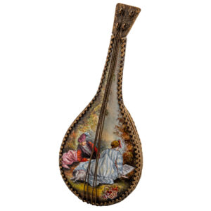 Austrian gilt and enamel mandolin form verge watch Circa 1870