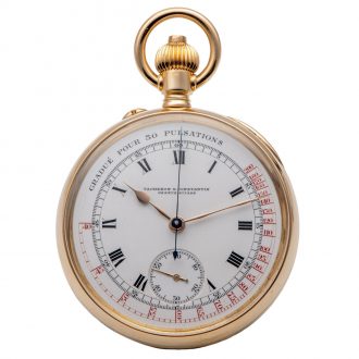 Swiss gold chronograph with pulsometric scale Circa 1922