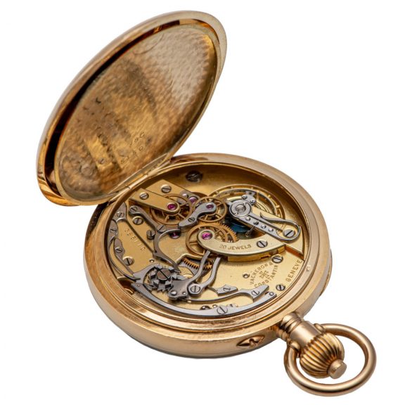 Swiss gold chronograph with pulsometric scale Circa 1922 Swiss gold chronograph with pulsometric scale Circa 1922