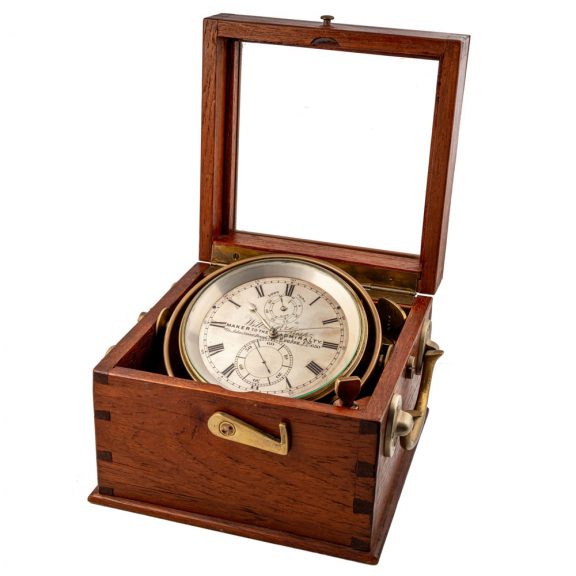 English brass 56 hour going deck chronometer Circa 1860