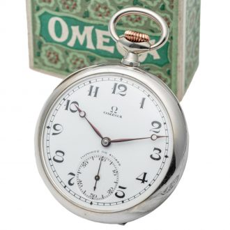 Swiss stainless steel Art Deco lever pocket watch Circa 1923