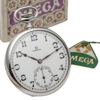 Swiss stainless steel Art Deco lever pocket watch Circa 1923