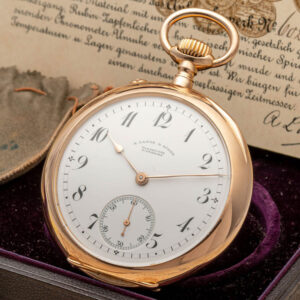 German 18K pink gold keyless pocket watch Circa 1900