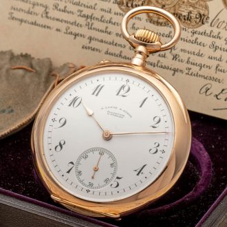German 18K pink gold keyless pocket watch Circa 1900